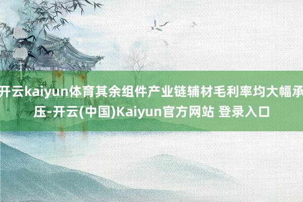 开云kaiyun体育其余组件产业链辅材毛利率均大幅承压-开云(中国)Kaiyun官方网站 登录入口