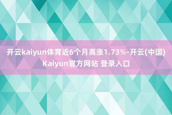 开云kaiyun体育近6个月高涨1.73%-开云(中国)Kaiyun官方网站 登录入口