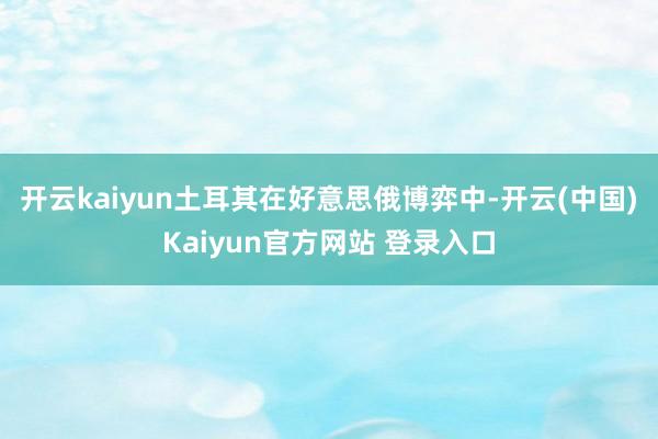 开云kaiyun土耳其在好意思俄博弈中-开云(中国)Kaiyun官方网站 登录入口