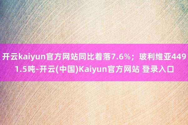 开云kaiyun官方网站同比着落7.6%；玻利维亚4491.5吨-开云(中国)Kaiyun官方网站 登录入口