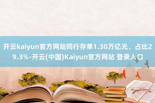 开云kaiyun官方网站同行存单1.30万亿元、占比29.3%-开云(中国)Kaiyun官方网站 登录入口
