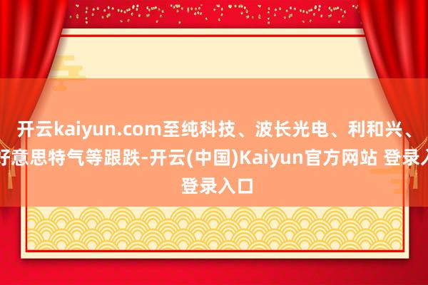开云kaiyun.com至纯科技、波长光电、利和兴、凯好意思特气等跟跌-开云(中国)Kaiyun官方网站 登录入口