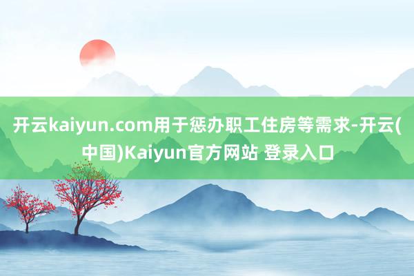 开云kaiyun.com用于惩办职工住房等需求-开云(中国)Kaiyun官方网站 登录入口