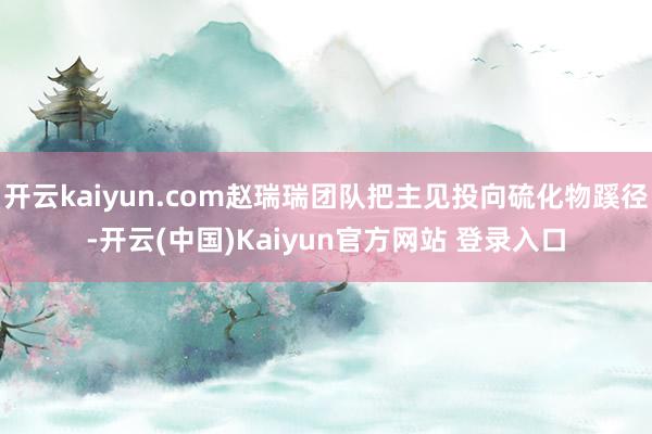 开云kaiyun.com赵瑞瑞团队把主见投向硫化物蹊径-开云(中国)Kaiyun官方网站 登录入口