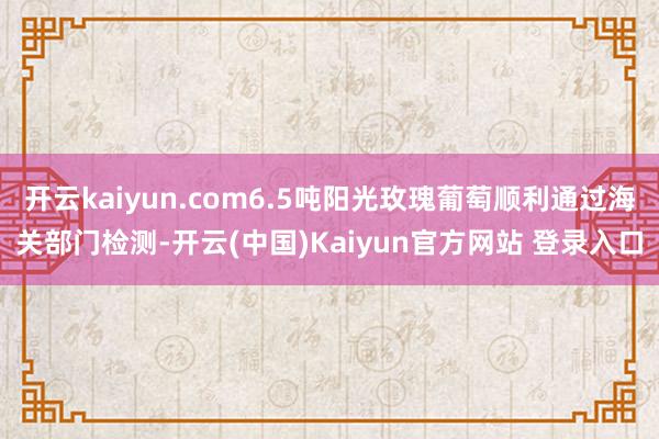 开云kaiyun.com6.5吨阳光玫瑰葡萄顺利通过海关部门检测-开云(中国)Kaiyun官方网站 登录入口