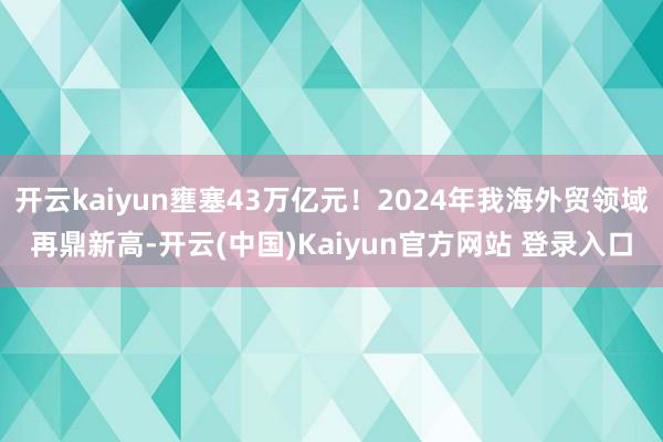 开云kaiyun壅塞43万亿元！2024年我海外贸领域再鼎新高-开云(中国)Kaiyun官方网站 登录入口
