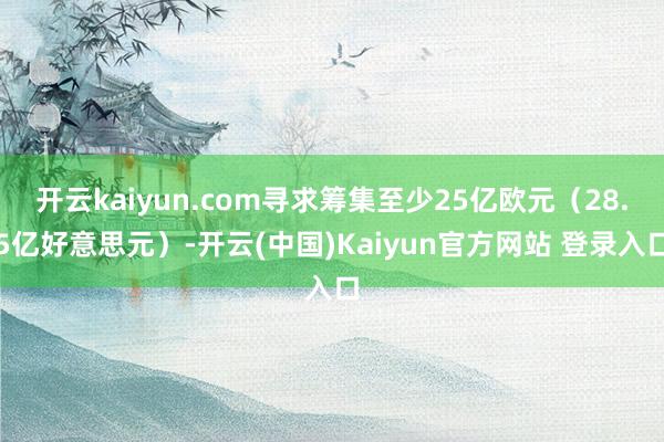 开云kaiyun.com寻求筹集至少25亿欧元(28.5亿好意思元)-开云(中国)Kaiyun官方网站 登录入口