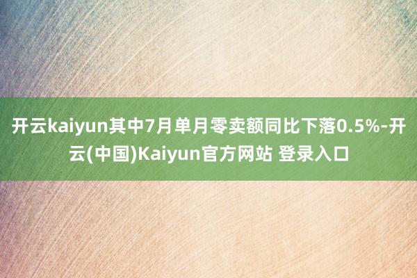 开云kaiyun其中7月单月零卖额同比下落0.5%-开云(中国)Kaiyun官方网站 登录入口